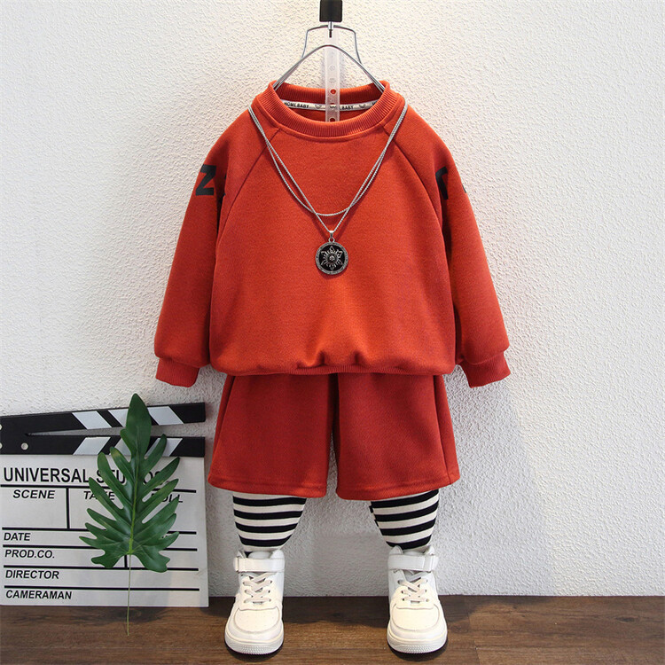 Ragazzi Stripe 2024 Primavera e Autunno Nuovo Bello Esplosivo Street Due Pezzi Set per Abbigliamento per Bambini_voghion.com