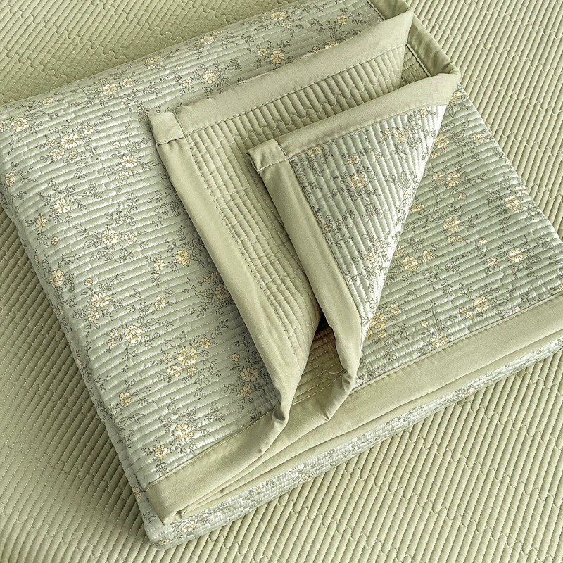 Комплект покрывала 3 предмета (Nantong Home Textile), вязанный двухслойный печатный хлопок, несколько размеров