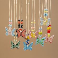 景德镇国风陶瓷蝴蝶中式高颜值小众项链锁骨链夏天出游搭配货源