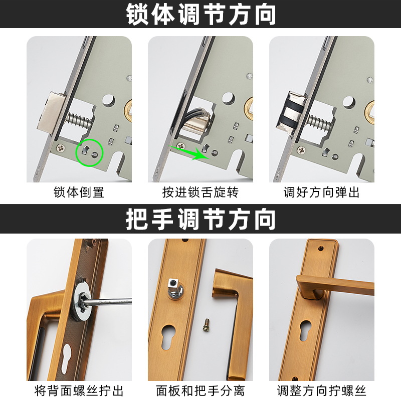 Universal lock for home use, handle, collision protection