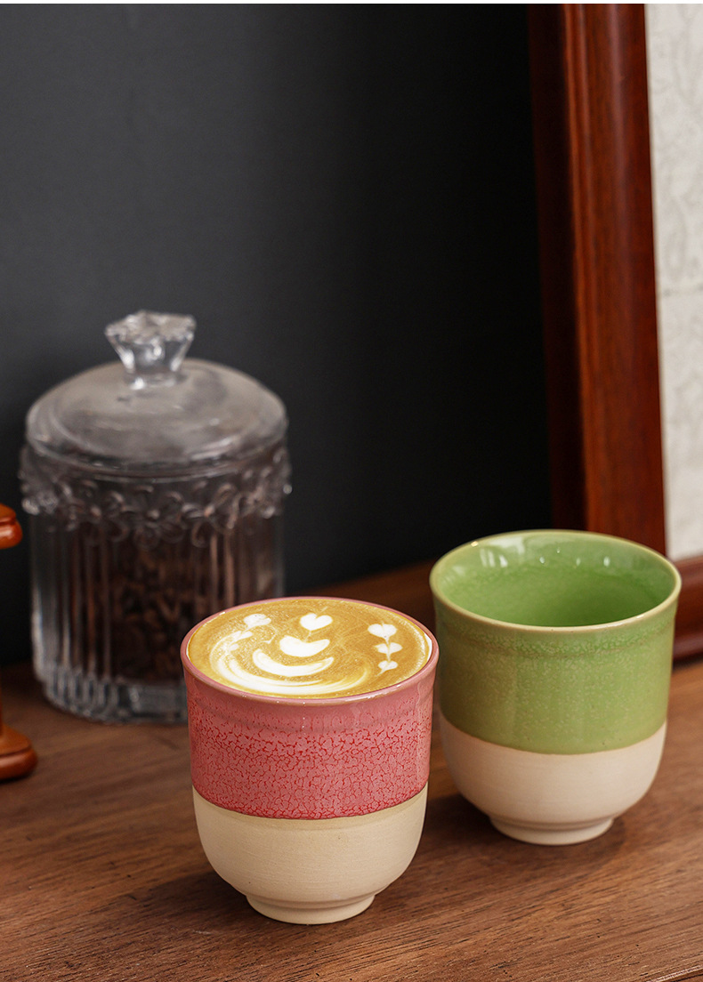 Tasse à café en grès style japonais pour latte art et thé_voghion.com
