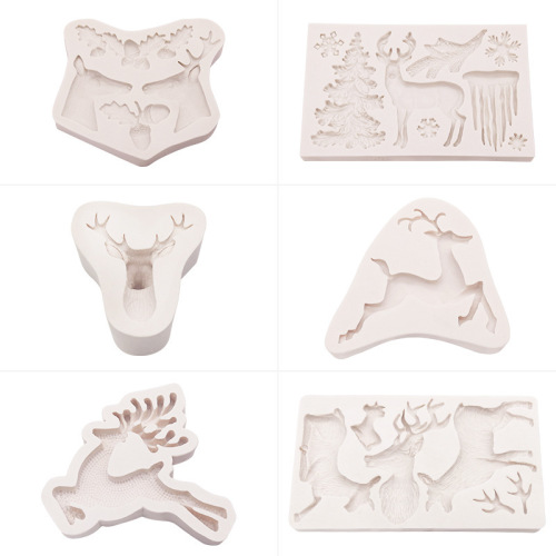 Sanxin Elk Fondant Silicone Christmas Cake Mold Chocolate Decoration Mold DIY Baking Tools