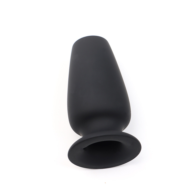 Hollow Anal Plug, Small Silicone Training Plug, Black — detail image 4
