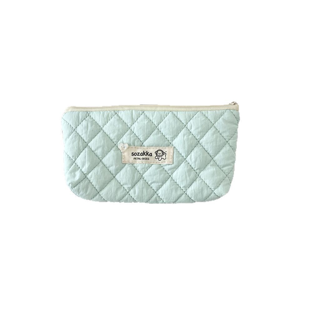 High quality cosmetic bag with diamond pattern, capacious handheld pencil case for students