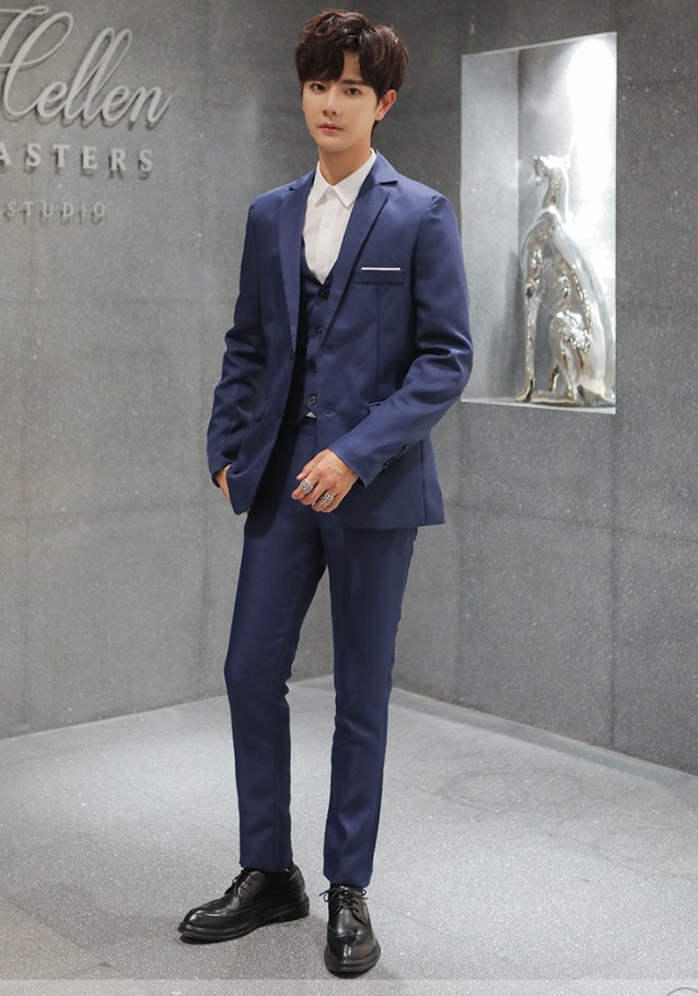 Traje traje de tres piezas de los hombres de estilo coreano traje slim fit hombres de negocios ropa formal mejor hombre novio boda ropa de los hombres