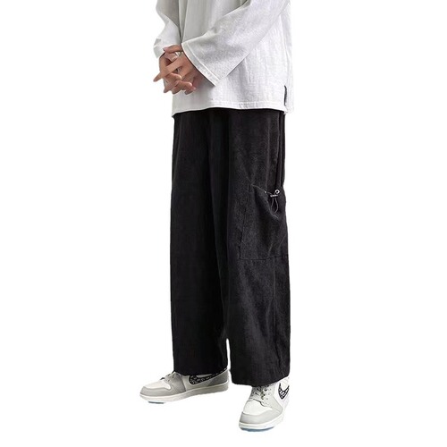 Original Host Style Instagram Influencer Casual Pants for Men Straight Leg Loose Fall Sensation Wide Leg Pants Trend Brand Large Pocket Work Pants