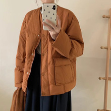 围巾白鸭绒羽绒服女冬季新款时尚甜美宽松保暖气质小个子外套