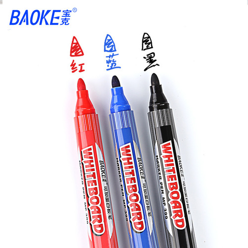 Baoke 399 refillable large-capacity erasable whiteboard pen, black, red and blue available, easy-to-erasure marker pen wholesale