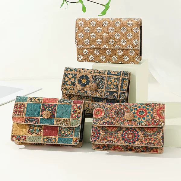 Cross-Border Popular Original High-End Cork Accordion Card Holder Travel Souvenir Practical Gift