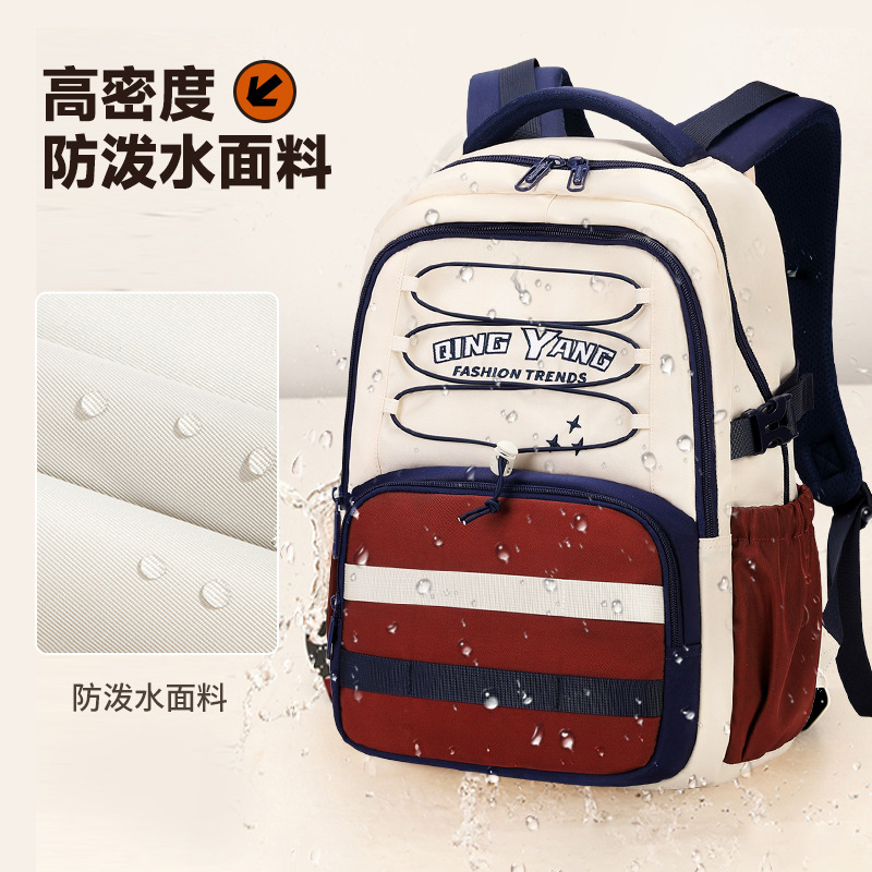 Mochila escolar para estudiantes de escuela primaria transfronteriza 2025 nuevo color en contraste Amazon gran capacidad bandolera de secundaria y secundaria estudiante universitaria mujer