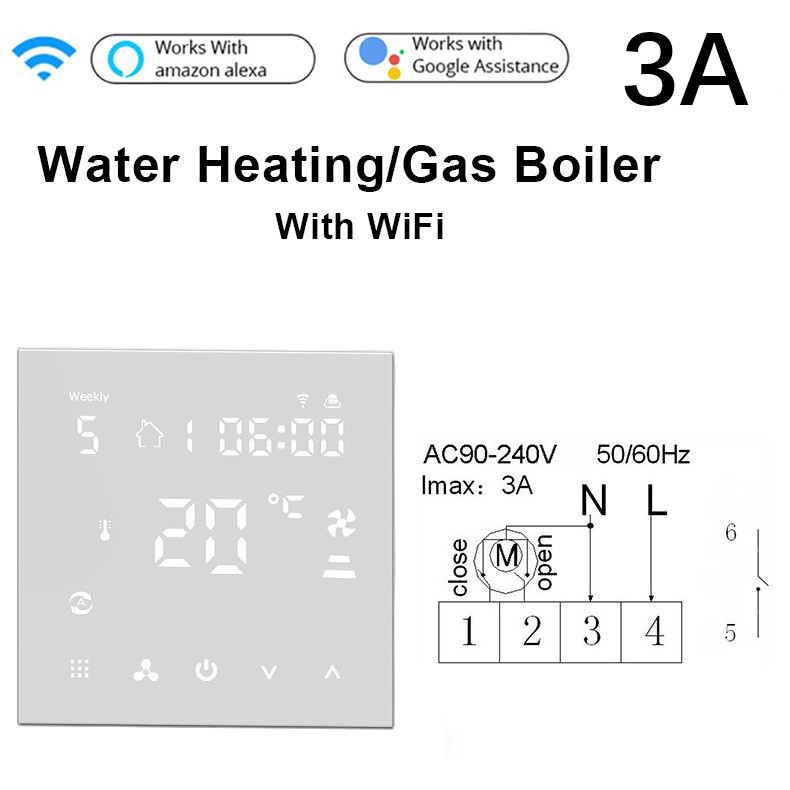 涂鸦wifi智能温控器水地暖电地暖壁挂炉LCD玻璃温控面板恒温器