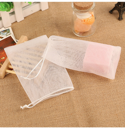 Wholesale Foaming Mesh Handmade Soap Facial Cleanser Foaming Net Colorful Ribbon Japanese Storage Foaming Net Bag