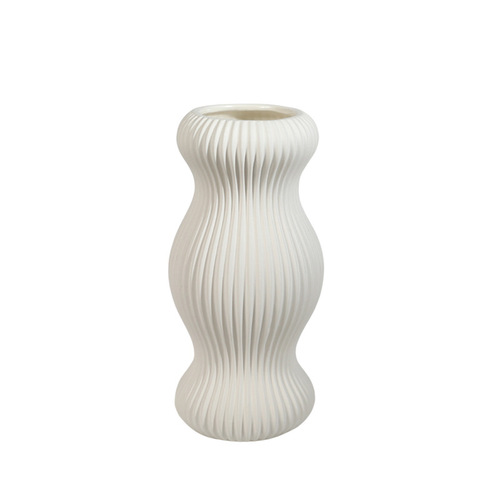 Nordic creative art origami striped geometric ceramic vase living room flower arrangement home soft decoration ornaments wholesale