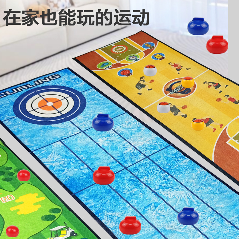 Juguetes de ocio educativos transfronterizos Mesa de hockey sobre hielo de escritorio Lanzar ollas Reunión familiar Curling en tierra seca Mini juguetes interactivos