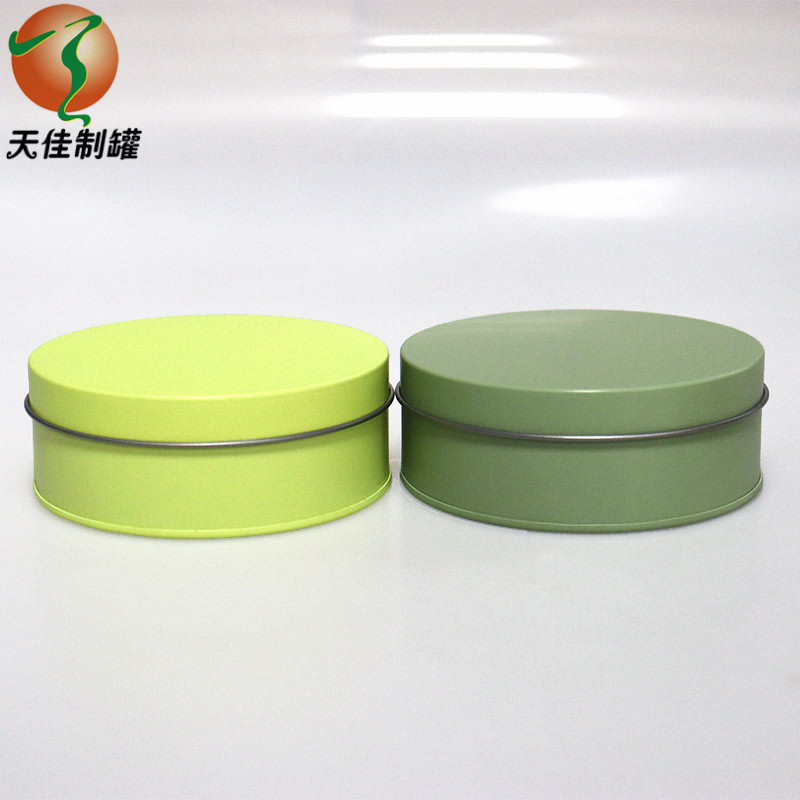厂家批发金属材质马口铁盒锣底食品圆形铁盒小号包装饼干铁盒