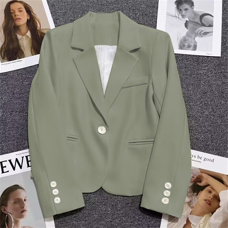 Chaqueta de Traje Casual para Mujer, Corte Holgado, Cuello de Traje, Manga Larga, para Primavera y Otoño