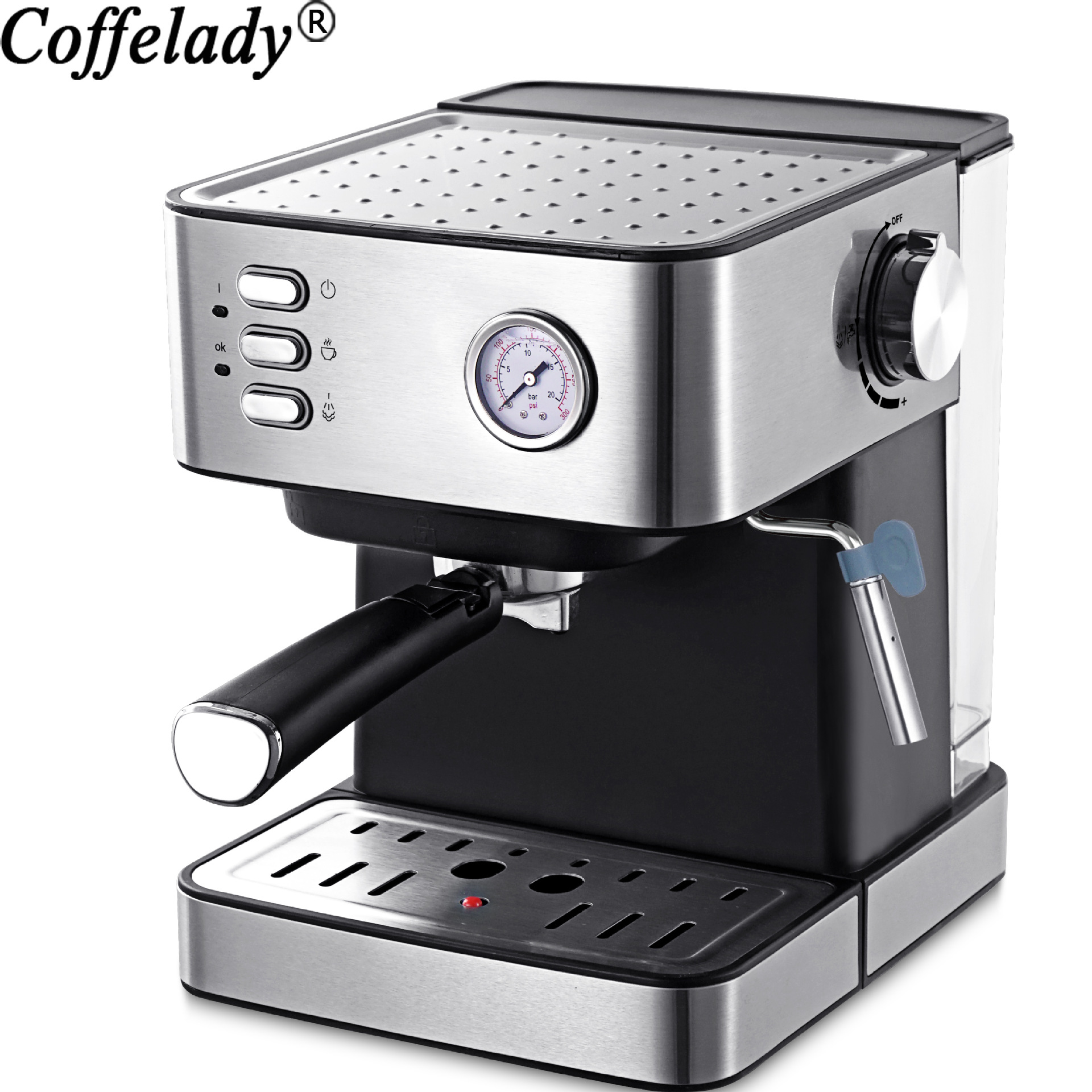 Coffelady 15bar máquina de café italiana semiautomática bomba de presión espuma de leche capuchino máquina de café