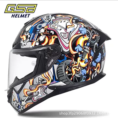 Motorcycle Helmet Headset — Gsb-S361-Motorcycle Full-Face Helmet, Imitation Racing Helmet - mojin-era-orange-cycling-gift-pack-brand-exclusive-s-53-54-if-your-face-is-widefat-take-one-size-larger