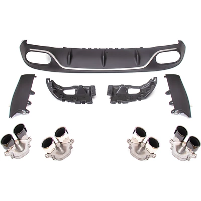 Fixed wind wing 11.9kg Door Upgrade E53 E63 Rear - e53-matte-black-tail-lip-silver-bright-stripsilver-tail-throat