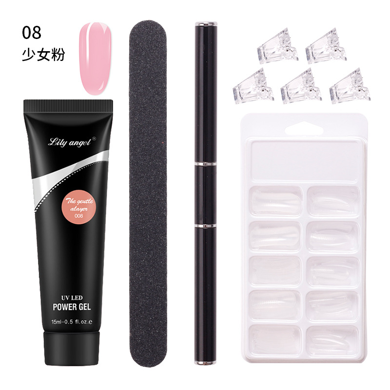 Suministro directo transfronterizo de extensión de uñas pegamento titular sin papel extensión rápida modelo de cristal sin dolor traje de clip de pegamento de cristal