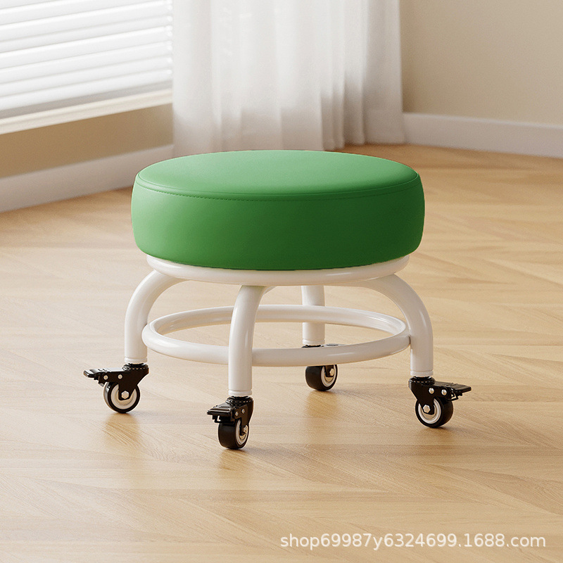 Rueda universal taburete pequeño polea doméstica taburete redondo para cambiar zapatos limpiador taburete bajo con artefactos mágicos para niños pequeños taburetes silenciosos