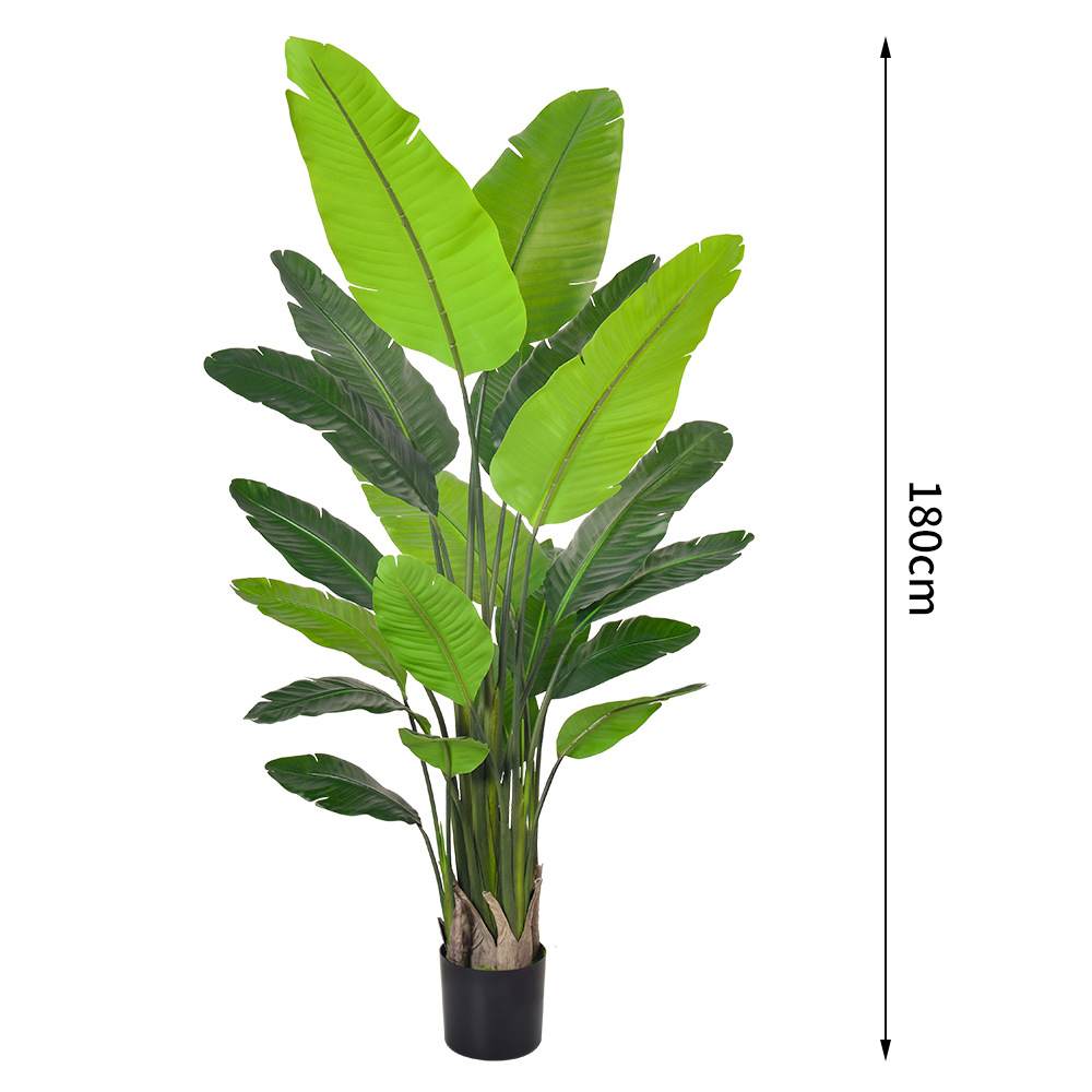 Plantas verdes artificiales transfronterizas, palmera bananera grande de viajero, plantas en maceta con un toque de alta gama, plantas artificiales simuladas, plantas verdes artificiales al por mayor.