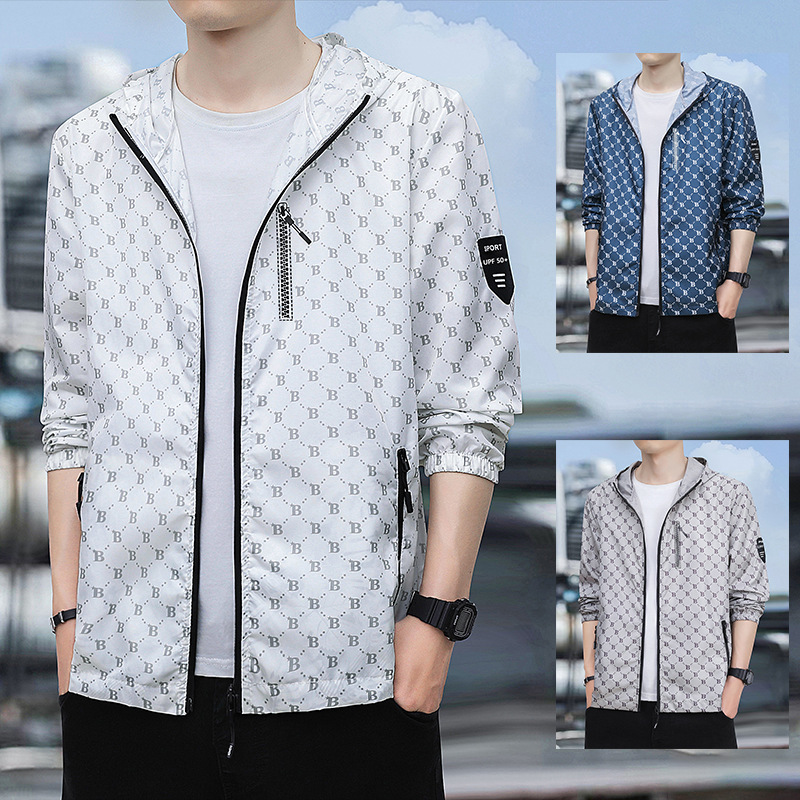 Trendy Brand Sunscreen Clothing Men's Summer Coat Men's Ice-sensitive Elastic Lightweight Ice Silk Breathable Outdoor Fishing Sunscreen Clothing