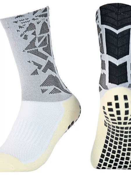 51002 Mid-Calf Adhesive Football Socks, Non-Slip Men's Competition Training Socks, Thickened Towel Bottom Breathable Sports Socks