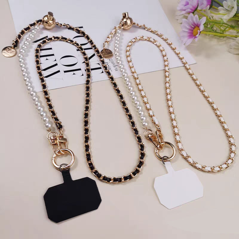 Adjustable Neck-Hanging Phone Lanyard, Crossbody Wearable Versatile Phone Chain, Long Phone Crossbody Strap, Pearl Chain Adjustable Neck-Hanging Phone Lanyard, Crossbody Wearable Versatile Phone Chain, Long Phone Crossbody Strap, Pearl Chain