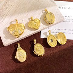 ペンダント新しいクロスボーダースタームーン diy ジュエリーアクセサリーラウンドフォトボックスペンダントインスタイルハイエンド非退色