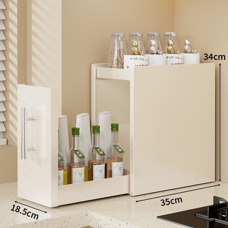 カウンタートップ引き出し式収納ラック狭い防塵鉄製収納ラック調味料整理新しいキッチン調味料ラック