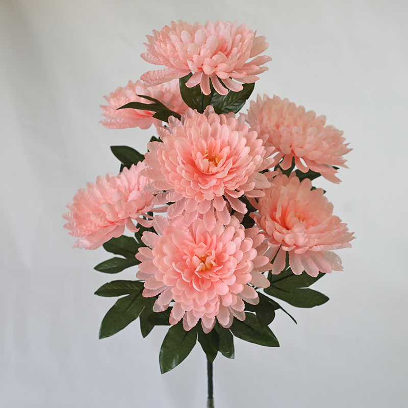 Fábrica mayorista de simulación de 7 flores ricas y lujosas flores simuladas decoración floral paisajismo simulación flores falsas flores flores falsas flores flores falsas flores de crisantemo