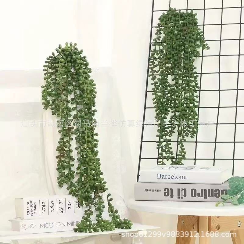 Modern Simple Artificial Tropical Plant Lover's Tears Buddha Beads Artificial Succulent Home Decoration Pendant Wall Decoration