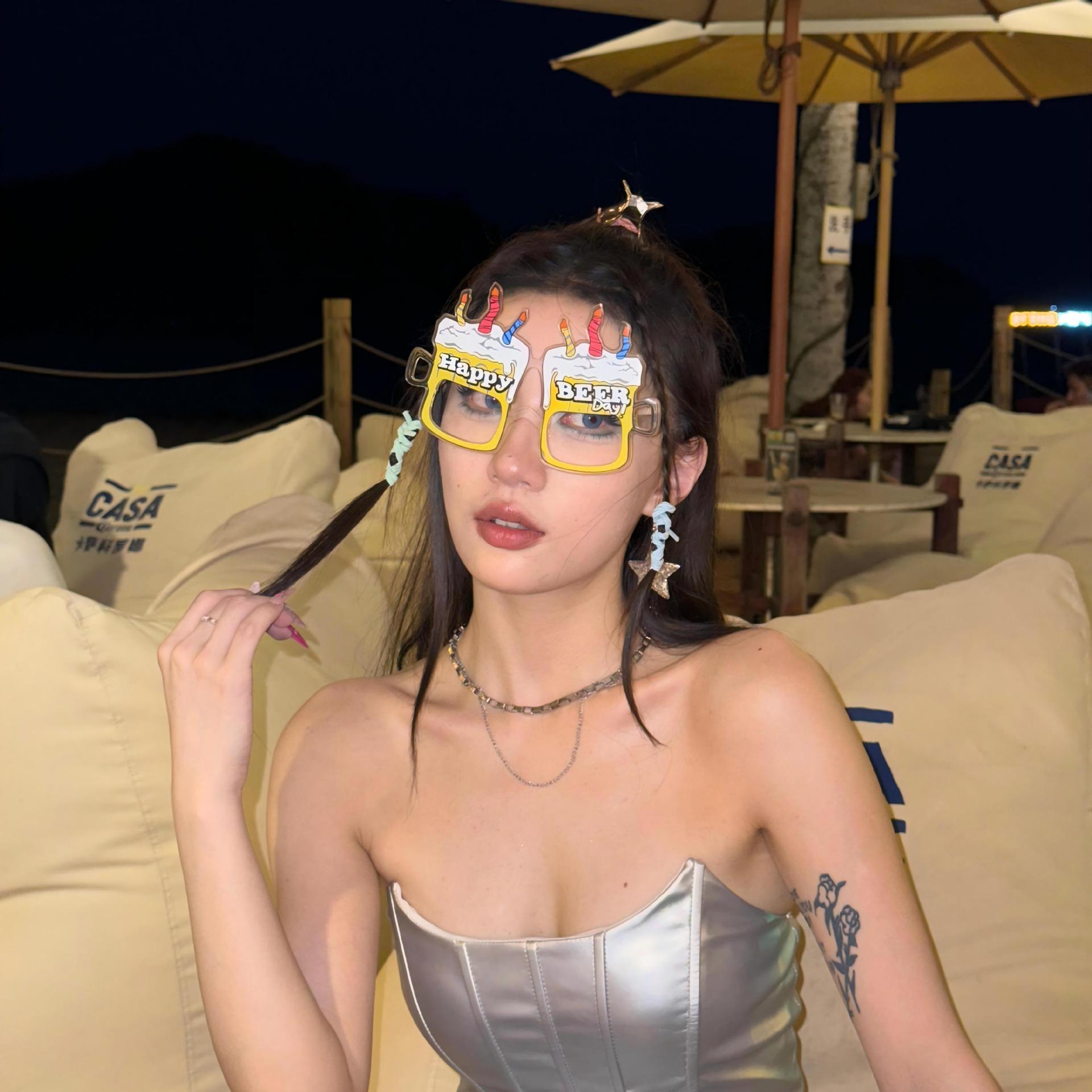 Gafas de Fiesta con Temática Hawaiana, ABS, Divertido, Decorativo, para Fiestas en la Playa y Festivales de Música