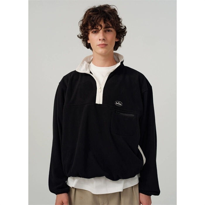 Spot 2024 Autum New Dongdaemun T*He Barnnet Half-Zip Multi-Color Polar Fleece Sweatshirt