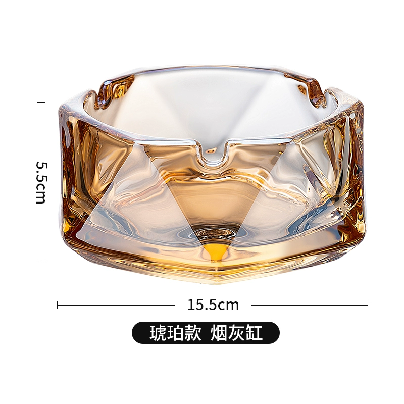 Big glass ashtray for commercial use for office, light luxury style