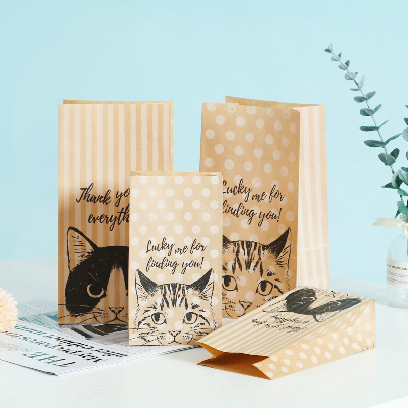 定做外卖包装袋打包袋面包袋方底食品礼品收纳包装牛皮纸袋现货