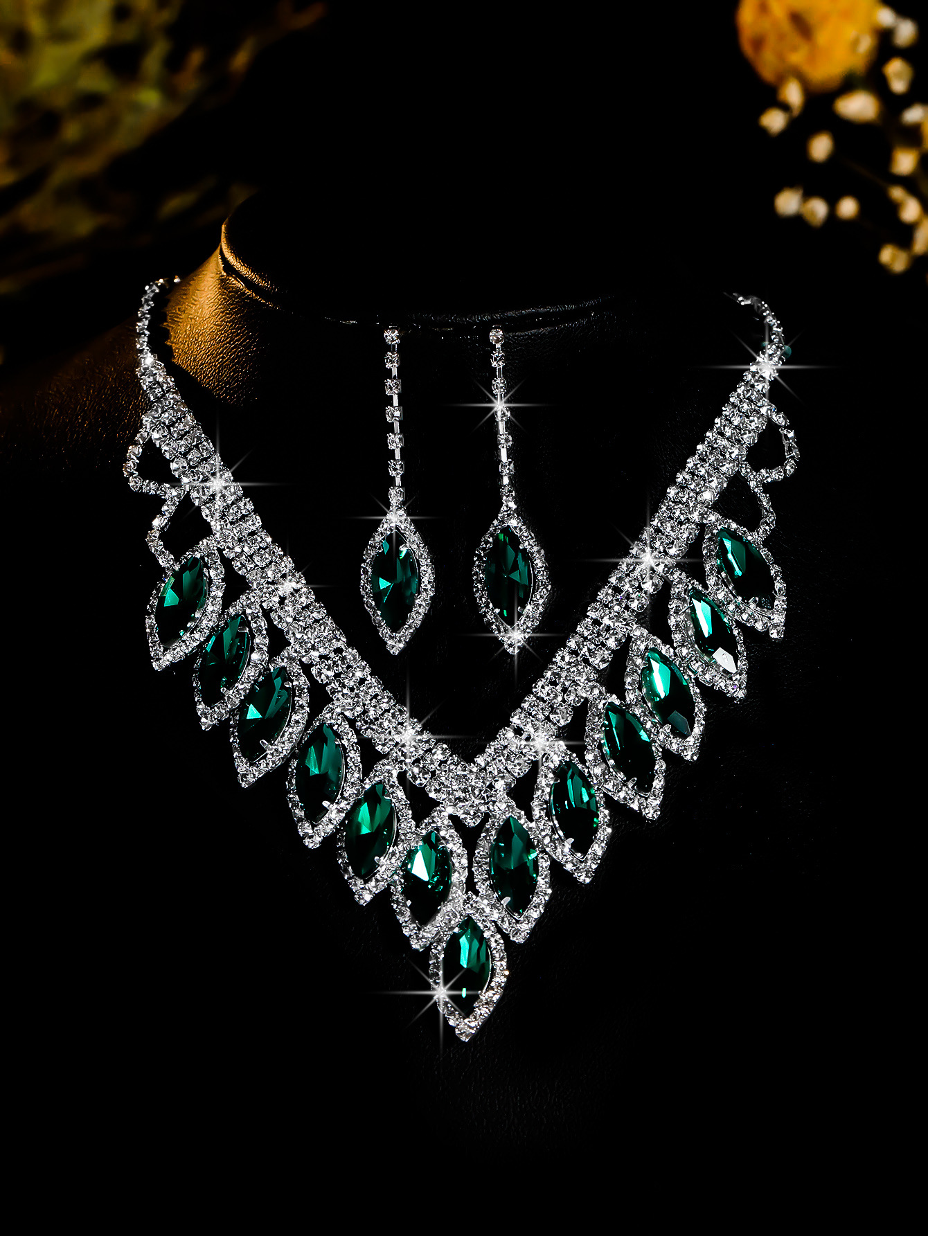 bride necklace set earring jewelry set banquet dress set necklace fashionable all match exquisite jewelry_voghion.com
