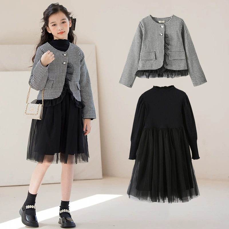 Платье, набор, куртка, для подростков, стиль Chanel