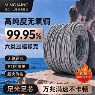 超五类 六类无氧铜过福禄克网线非屏蔽工程POE监控专用网络连接线