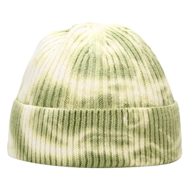 Venta caliente de Amazon nuevo sombrero de punto teñido con lazo sombrero de melón de lana de moda callejera para mujer sombrero de gorro cálido de otoño para hombre