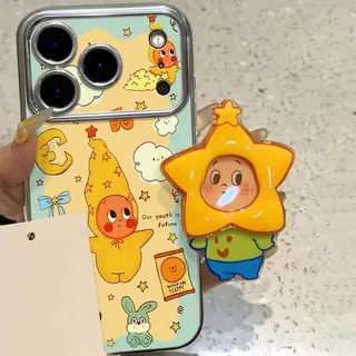 星星人支架ins适用OPPORENO13/14PRO手机壳k10视窗创意FINDX8全包