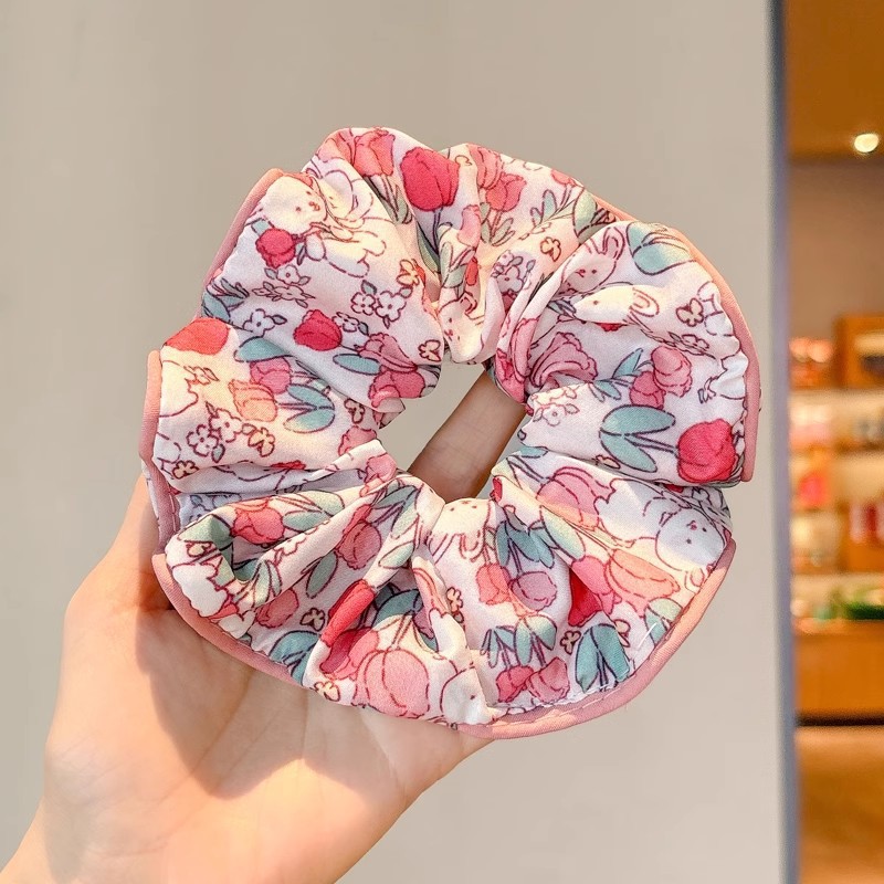 Primavera nueva corbata de pelo de intestino grueso para niños accesorios para el cabello de encaje dulce niña cabeza de bebé flor cuerda para la cabeza tocado de cuerda para el cabello japonés