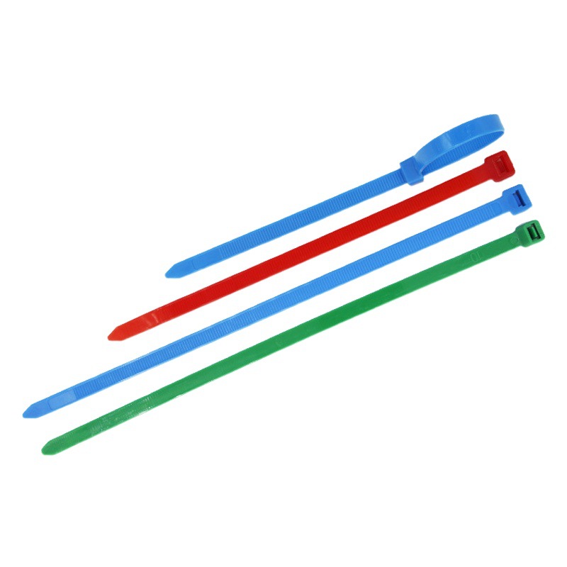 Auto-bloqueo de color nylon cable corbata grande al por mayor tamaño pequeño bolsas de color de plástico fuerte cable rojo lazo mixto