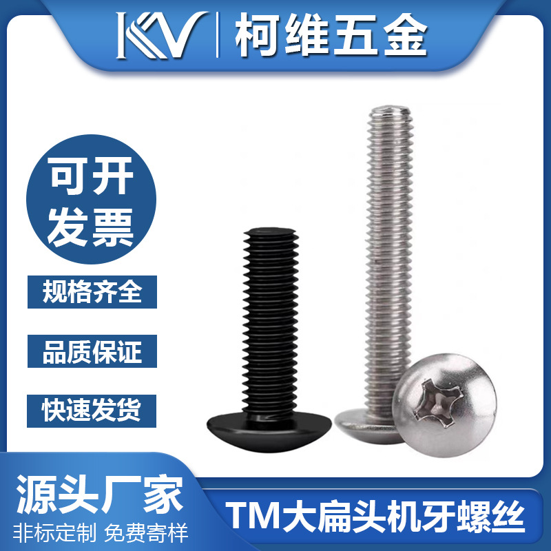 TM铁镀镍大扁头螺丝M3M4M5M6伞头圆头螺钉大盘电子微型家电小螺丝