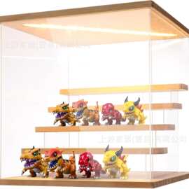 手办收纳盒展示盒潮玩摆件玩偶泡泡玛特透明防尘积木玩具展示架子