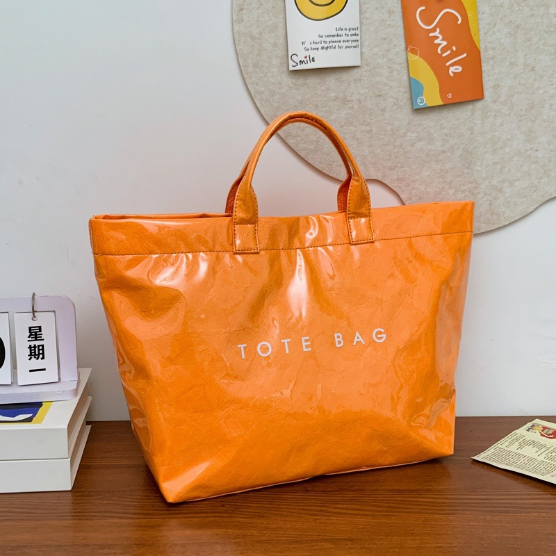 クロスボーダー起爆杜邦紙アルファベットトートバッグ2025新作透明シンプル大容量ハンドバッグレトロ女性カバン