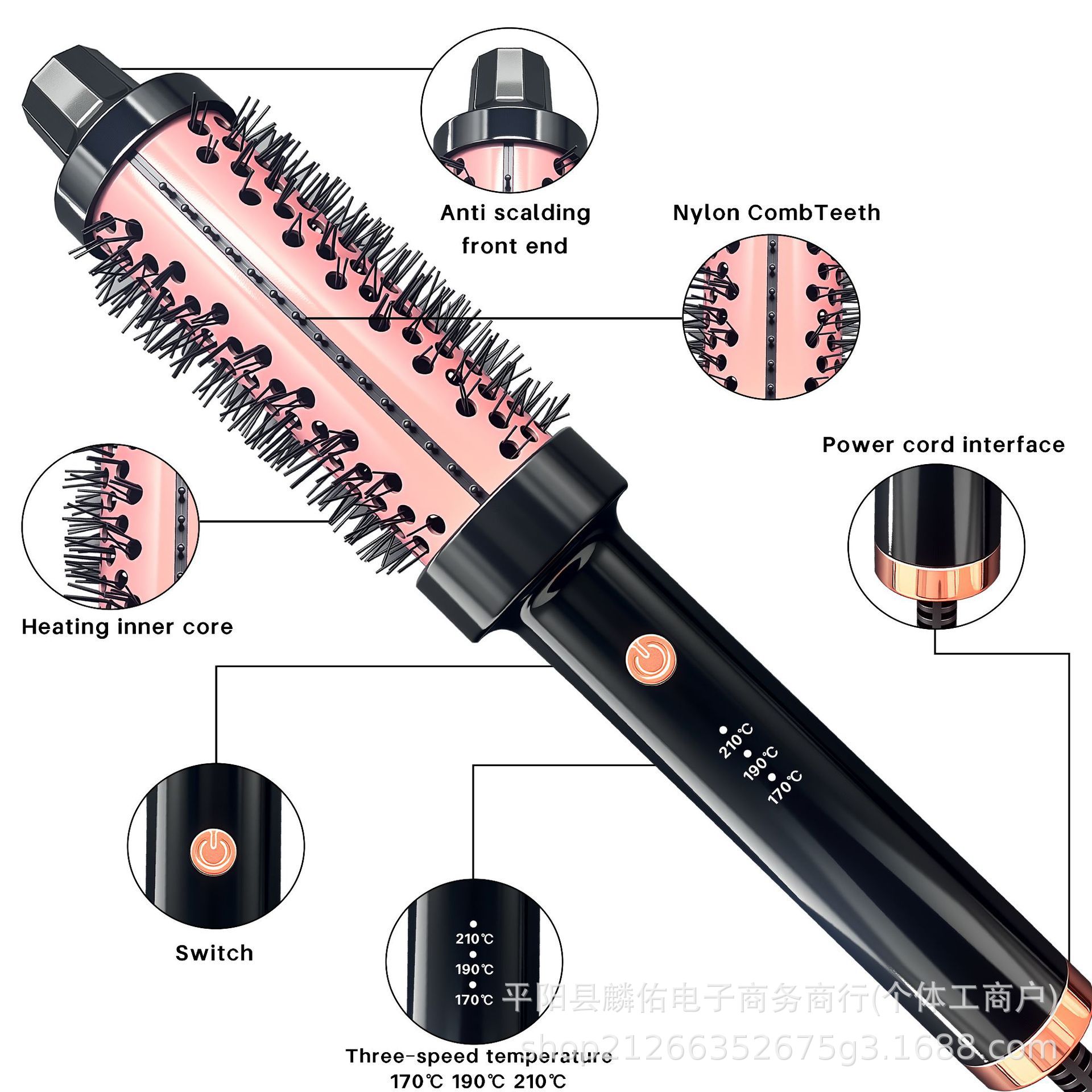 Popular Foreign Trade Cross-Border Hairdressing Comb, Hair Curling Iron, Automatic Curling Iron, Dual-Purpose Curling Iron for Home Use