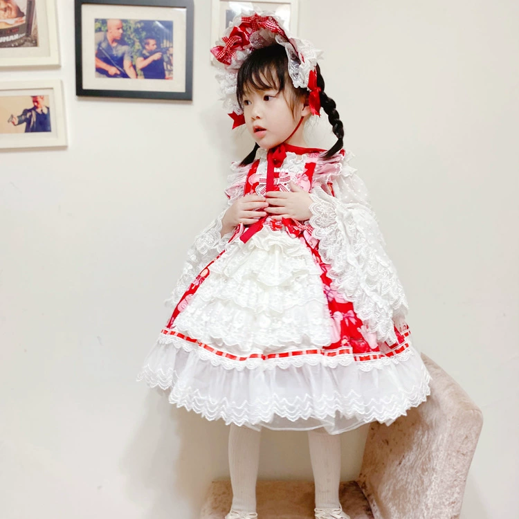 Подлинный дизайн детской длинной рукав, шифоновая рубашка, стиль Lolita, детская одежда