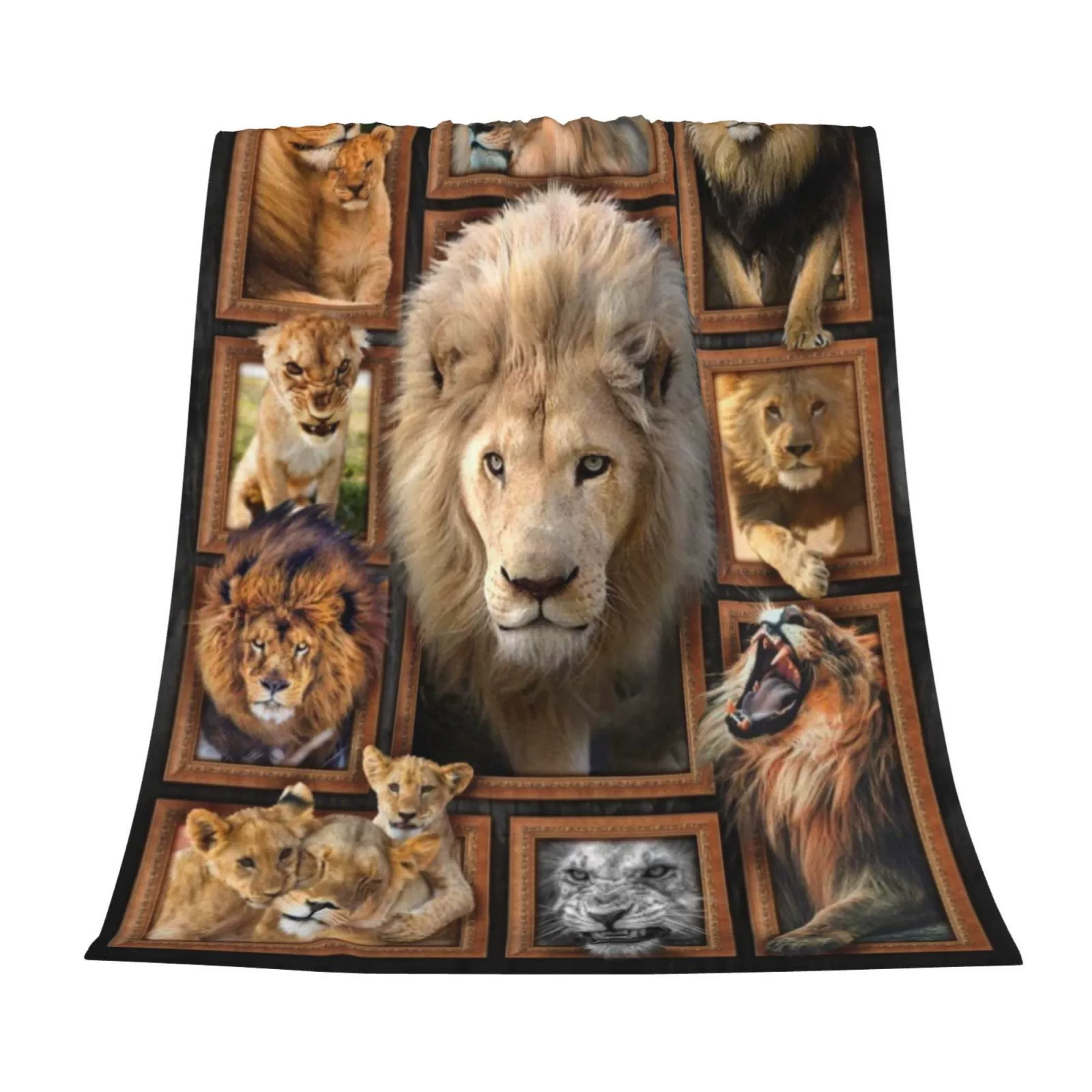 Amazon горячие продажи Лев фланелевое одеяло кондиционер одеяло подарок для пожилых Двусторонняя фланель